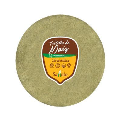 Tortilla de Maíz Taquera con Espinaca (12 cm / 12u)